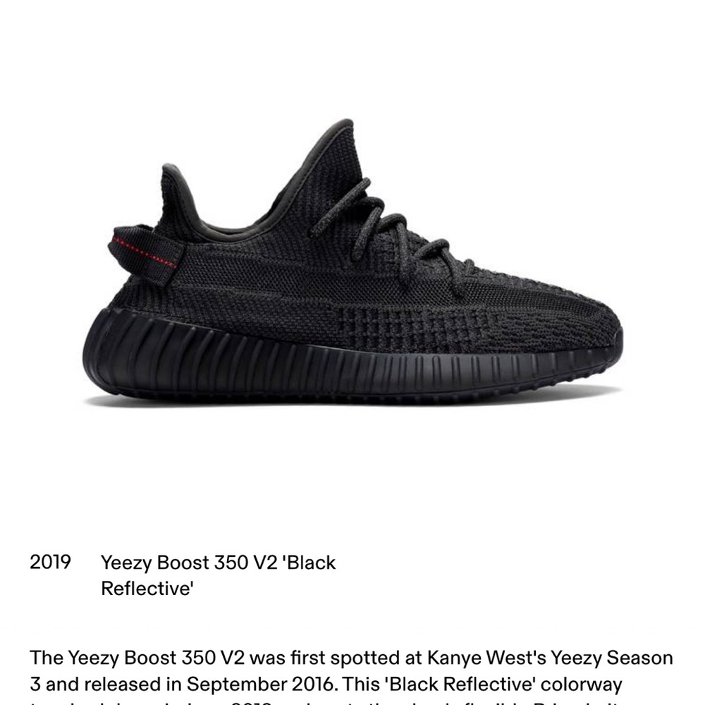 350 Yeezy Boost Reflective Used Black Size 8 Men Comes With Box